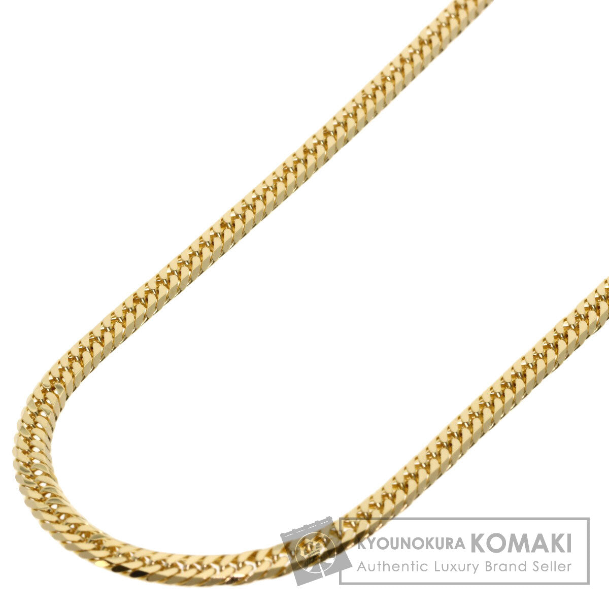 Curb chain Kihei W6 side Necklace K18 Yellow Gold 20.2g　Ladies