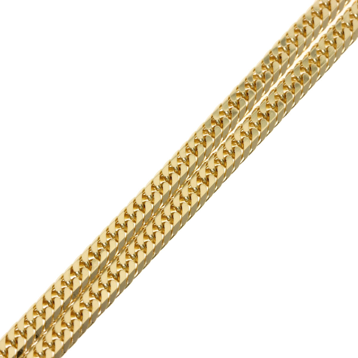 Curb chain Kihei W6 side Necklace K18 Yellow Gold 20.2g　Ladies