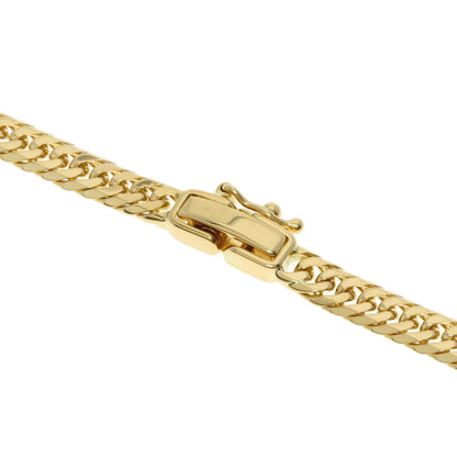 Curb chain Kihei W6 side Necklace K18 Yellow Gold 20.2g　Ladies