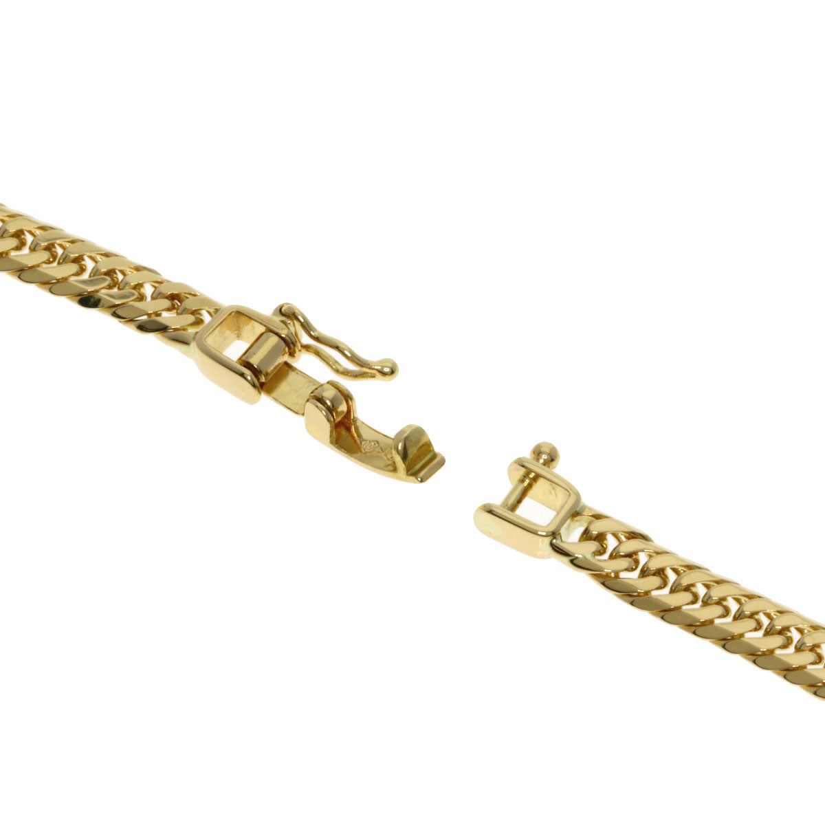 Curb chain Kihei W6 side Necklace K18 Yellow Gold 20.2g　Ladies