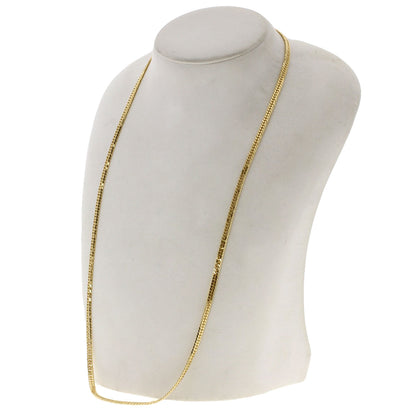 Curb chain Kihei W6 side Necklace K18 Yellow Gold 20.2g　Ladies