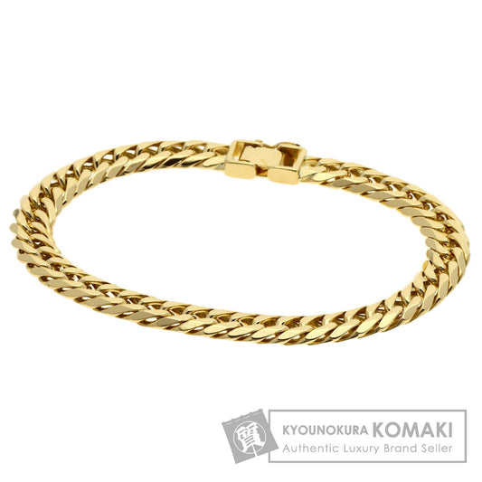 Curb chain Kihei 6 sides Bracelet K18 Yellow Gold 28.4g　mens