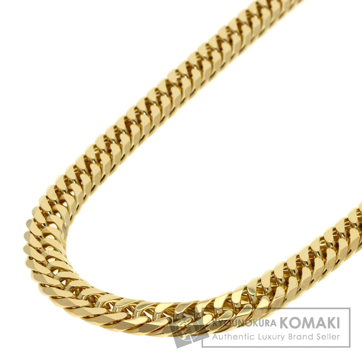 Curb chain Kihei 6-sided double Necklace K18 Yellow Gold 110.9g　mens