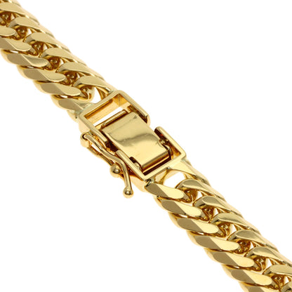 Curb chain Kihei 6-sided double Necklace K18 Yellow Gold 110.9g　mens