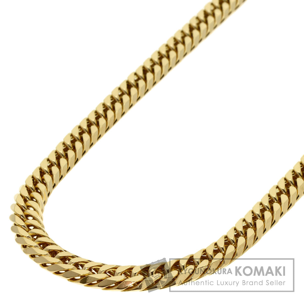 Curb chain Kihei 6-sided double Necklace K18 Yellow Gold 100g　mens