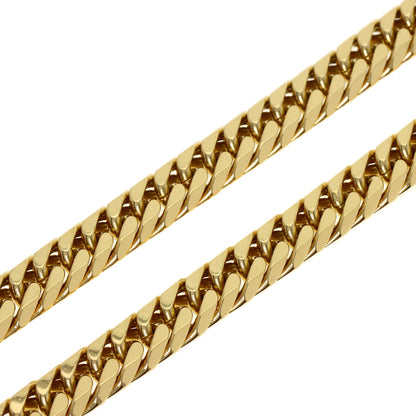 Curb chain Kihei 6-sided double Necklace K18 Yellow Gold 100g　mens