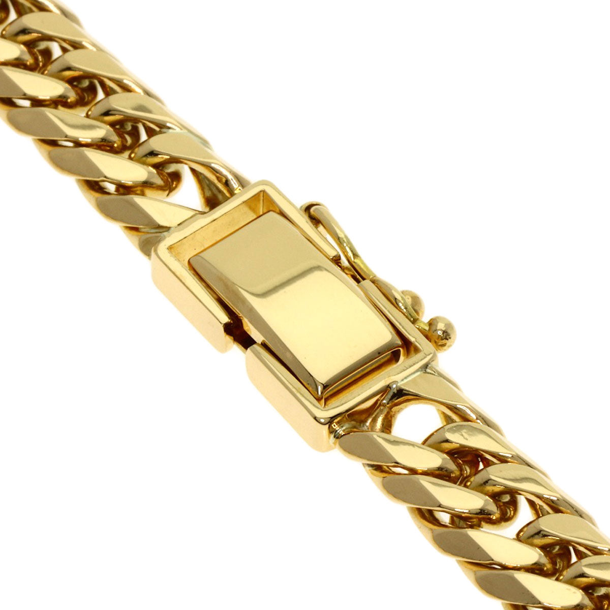 Curb chain Kihei 6-sided double Necklace K18 Yellow Gold 100g　mens