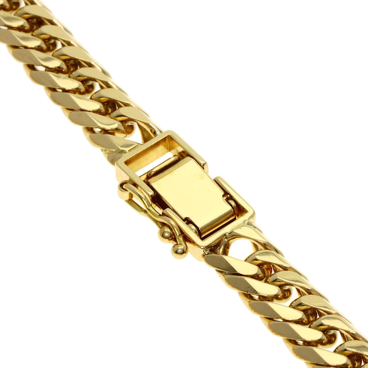Curb chain Kihei 6-sided double Necklace K18 Yellow Gold 100g　mens