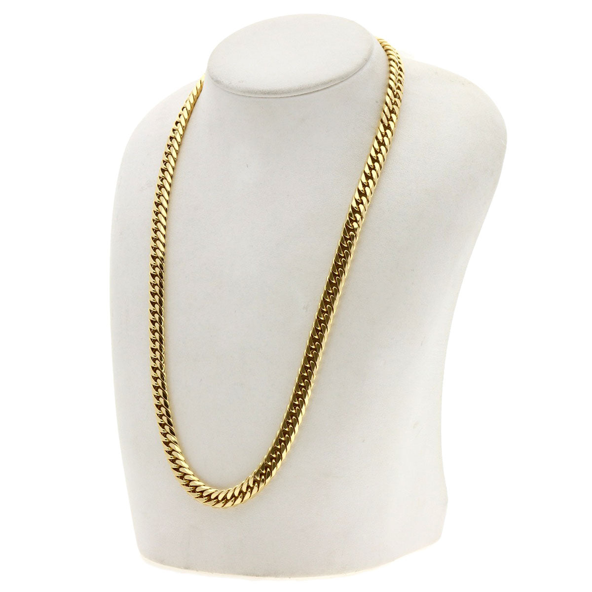Curb chain Kihei 6-sided double Necklace K18 Yellow Gold 100g　mens