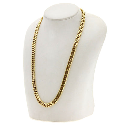 Curb chain Kihei 6-sided double Necklace K18 Yellow Gold 100g　mens