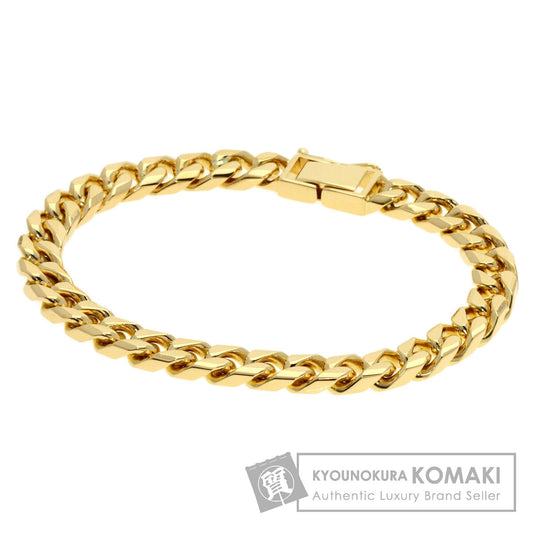 Curb chain Kihei 8 sides Bracelet K18 Yellow Gold 48.8g　mens