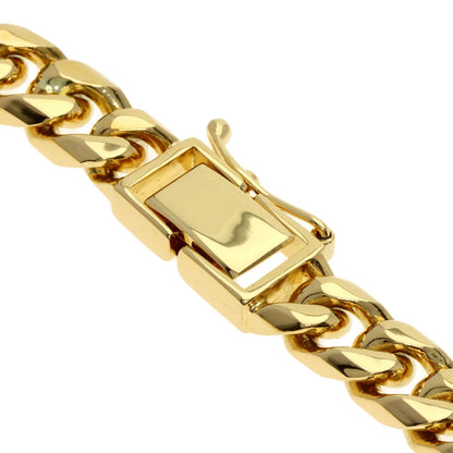 Curb chain Kihei 8 sides Bracelet K18 Yellow Gold 48.8g　mens