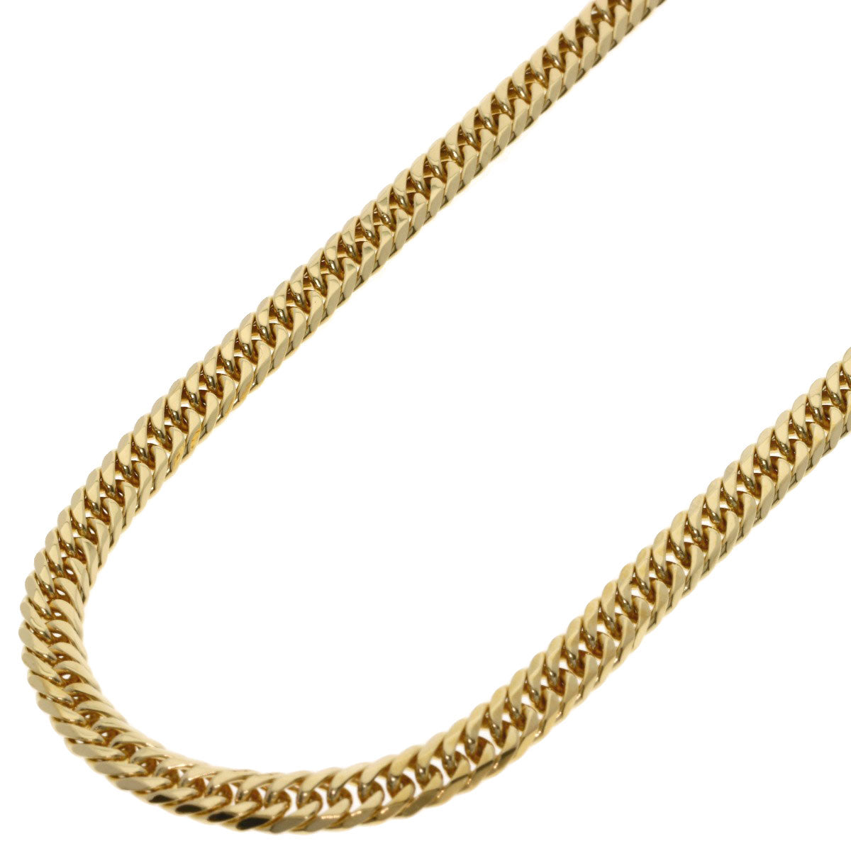 Curb chain Kihei W6 side Necklace K18 Yellow Gold 29.7g　Ladies