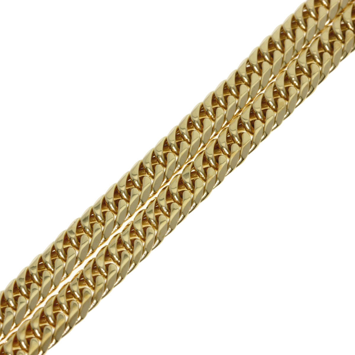Curb chain Kihei W6 side Necklace K18 Yellow Gold 29.7g　Ladies