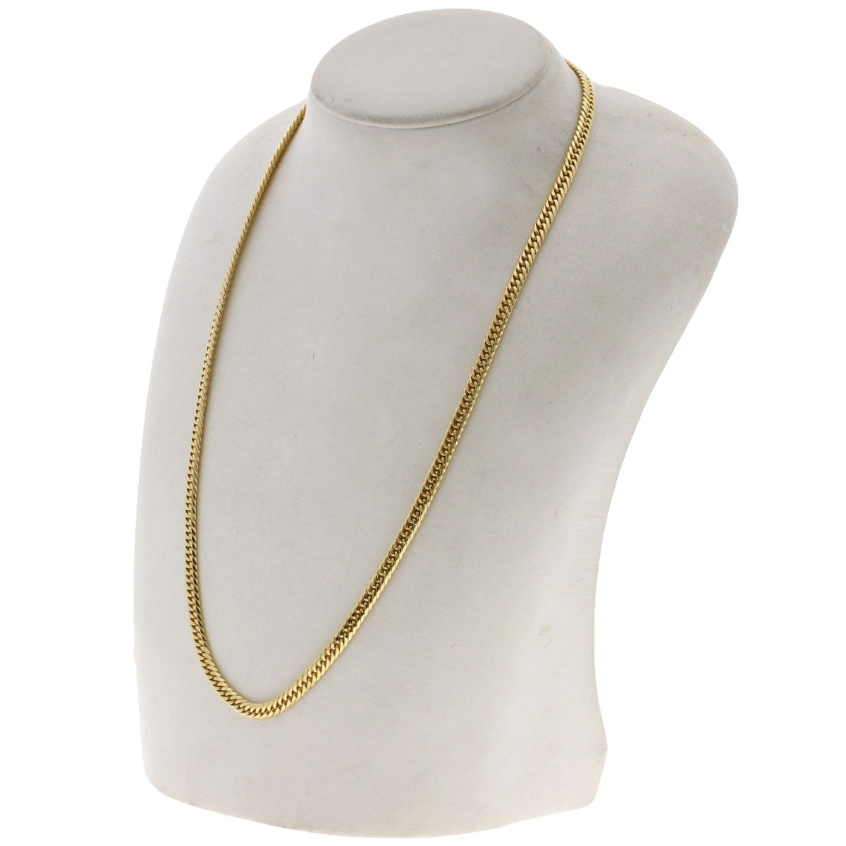 Curb chain Kihei W6 side Necklace K18 Yellow Gold 29.7g　Ladies