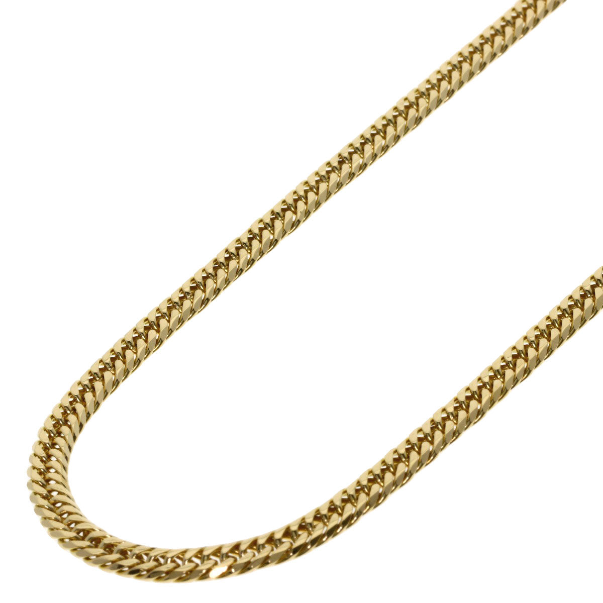 Curb chain Kihei W6 side Necklace K18 Yellow Gold 30.1g　Ladies