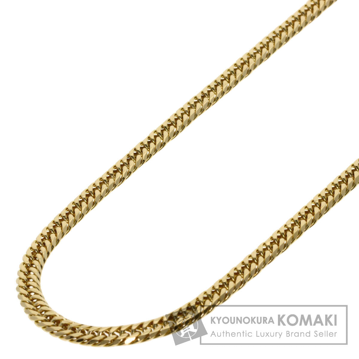 Curb chain Kihei W6 side Necklace K18 Yellow Gold 30.1g　Ladies