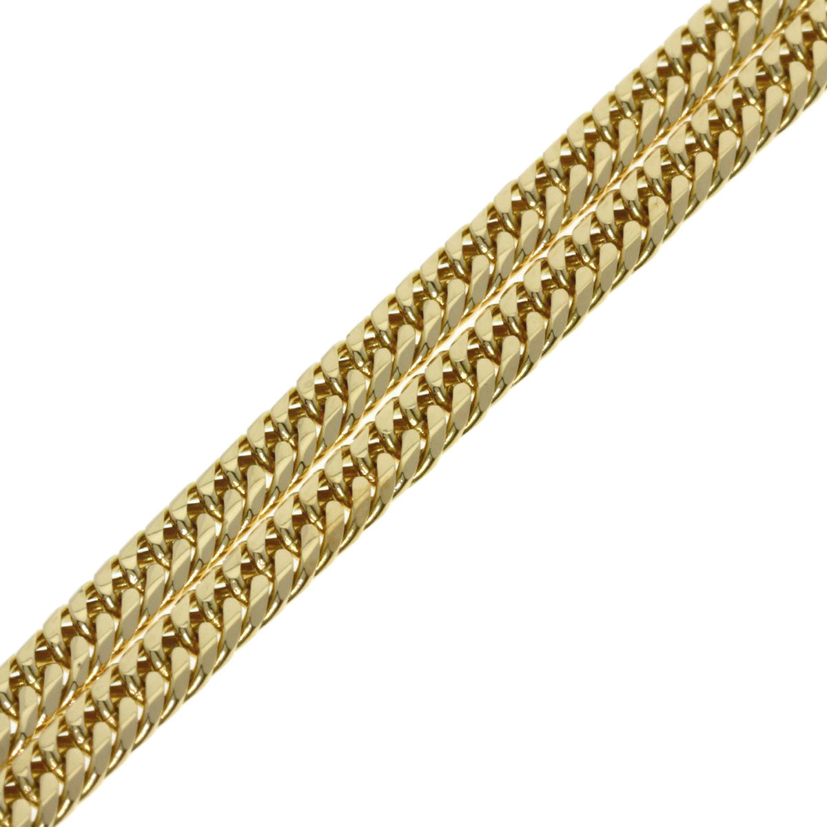 Curb chain Kihei W6 side Necklace K18 Yellow Gold 30.1g　Ladies