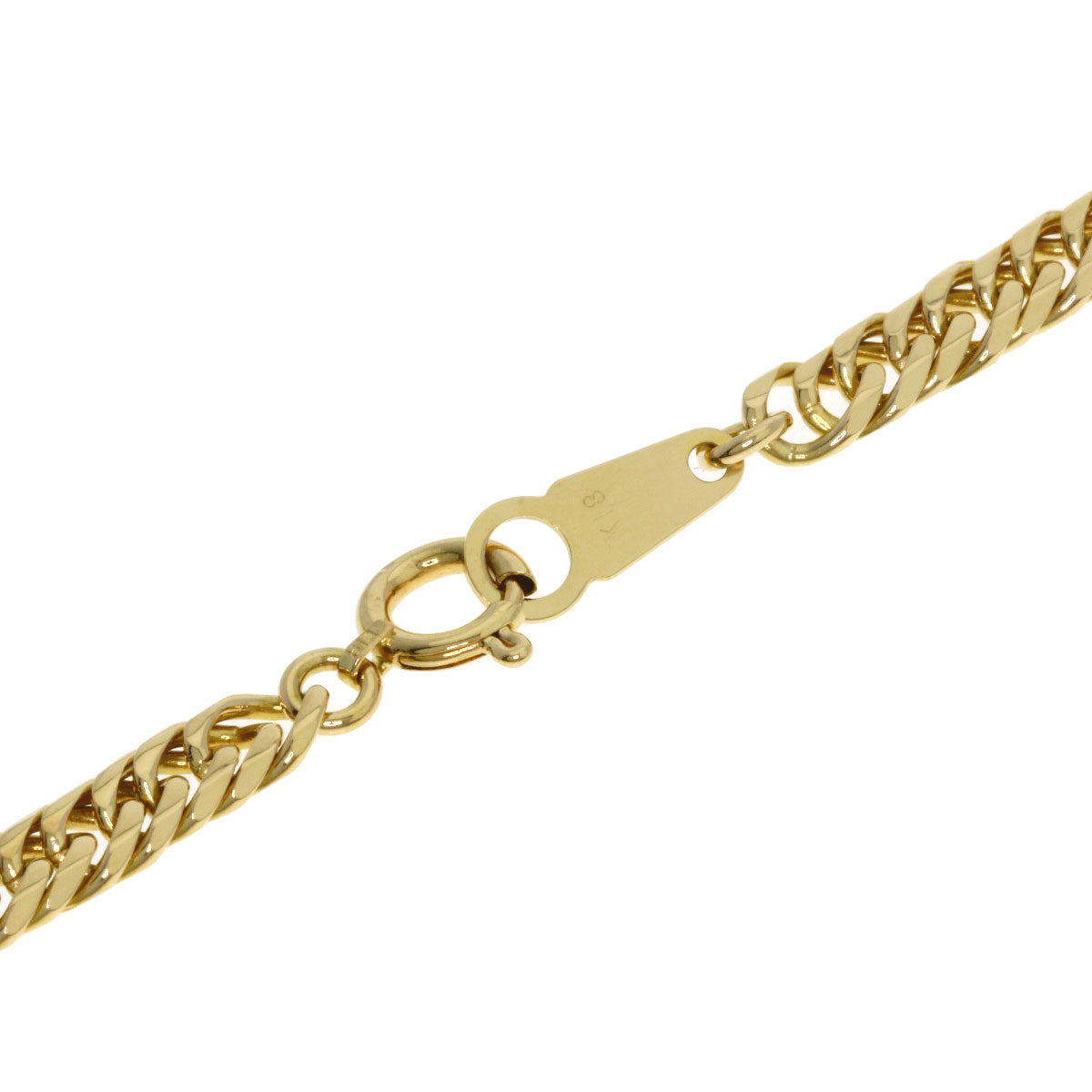 Curb chain Kihei W6 side Necklace K18 Yellow Gold 30.1g　Ladies