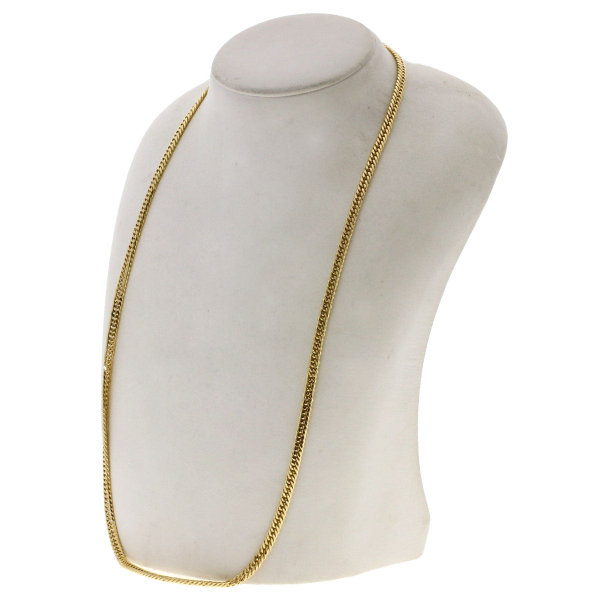 Curb chain Kihei W6 side Necklace K18 Yellow Gold 30.1g　Ladies