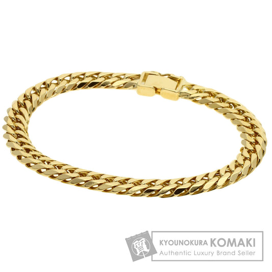 Curb chain Kihei 6-sided double Bracelet K18 Yellow Gold 28.2g　mens