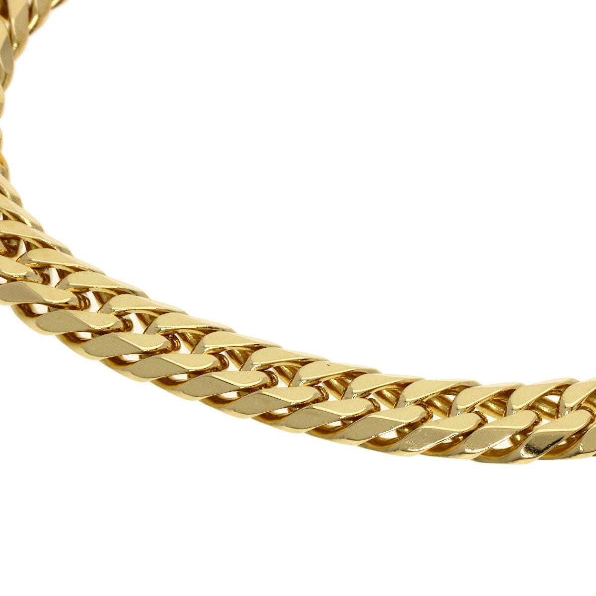 Curb chain Kihei 6-sided double Bracelet K18 Yellow Gold 28.2g　mens