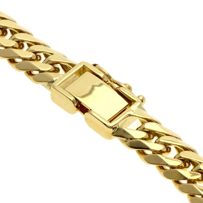 Curb chain Kihei 6-sided double Bracelet K18 Yellow Gold 28.2g　mens