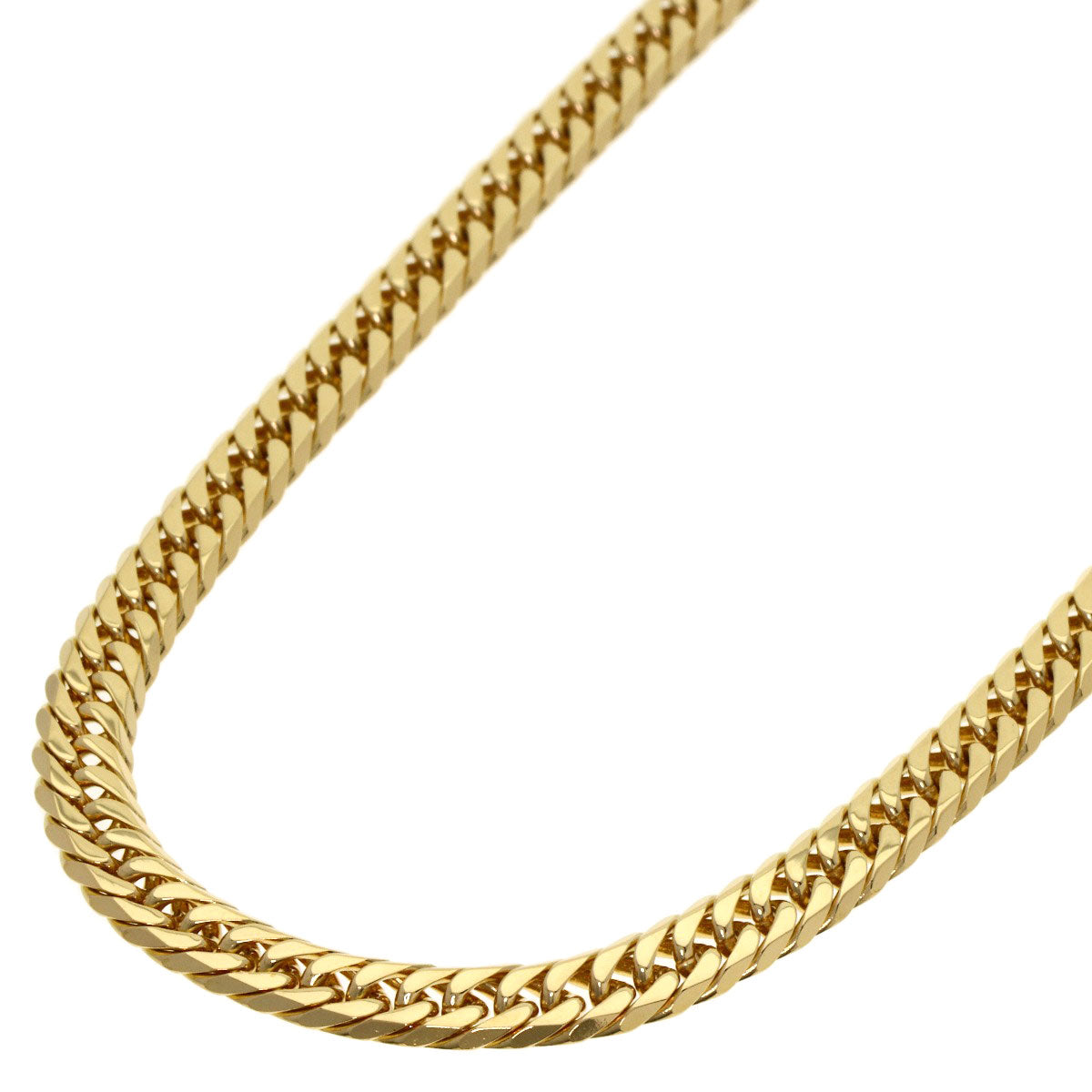 Curb chain Kihei 6-sided double Necklace K18 Yellow Gold 29.7g　mens