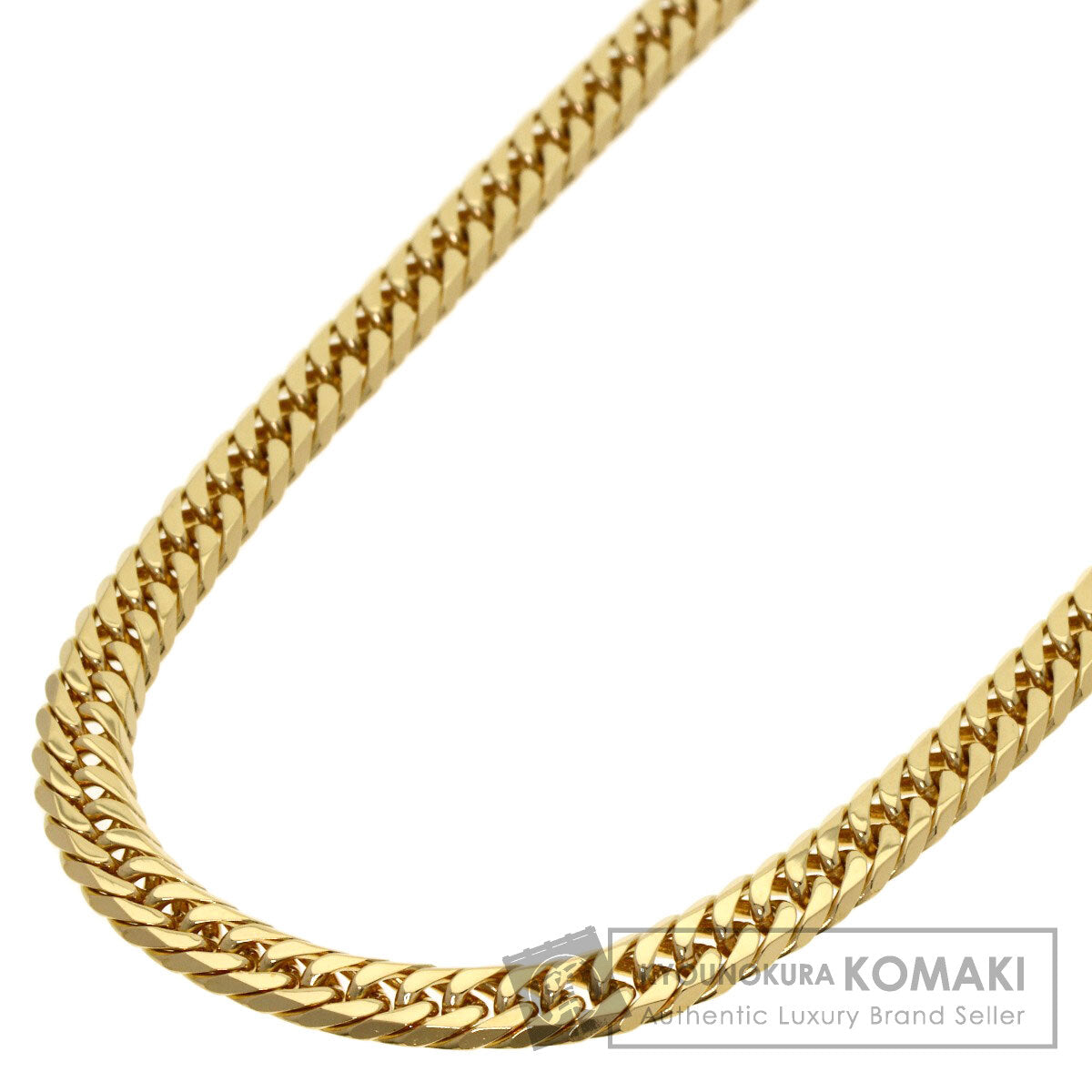 Curb chain Kihei 6-sided double Necklace K18 Yellow Gold 29.7g　mens