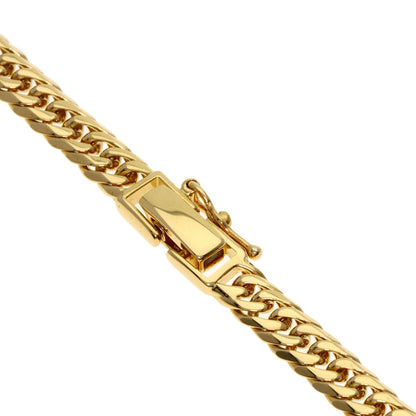 Curb chain Kihei 6-sided double Necklace K18 Yellow Gold 29.7g　mens