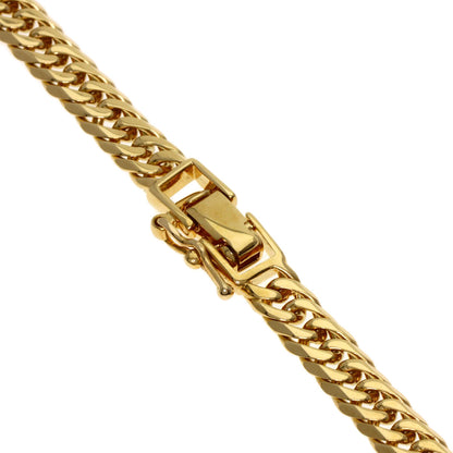 Curb chain Kihei 6-sided double Necklace K18 Yellow Gold 29.7g　mens
