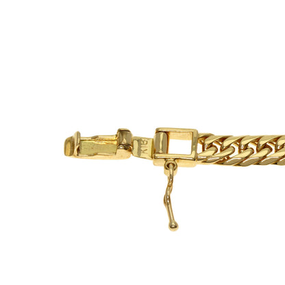 Curb chain Kihei 6-sided double Necklace K18 Yellow Gold 29.7g　mens
