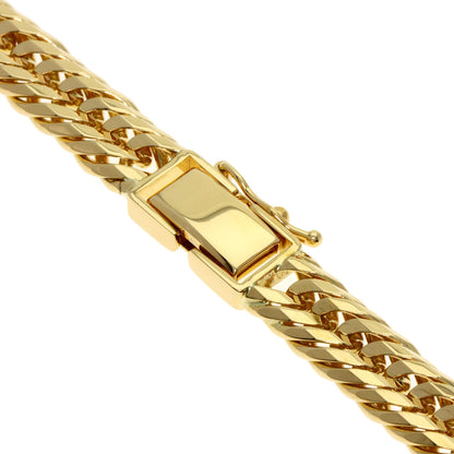 Curb chain Kihei 6-sided triple Necklace K18 Yellow Gold 101g　mens