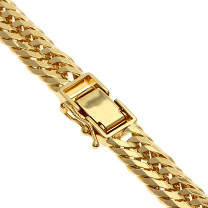 Curb chain Kihei 6-sided triple Necklace K18 Yellow Gold 101g　mens