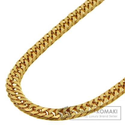 Curb chain Kihei 6-sided double Necklace K24 Yellow Gold 90.2g　mens