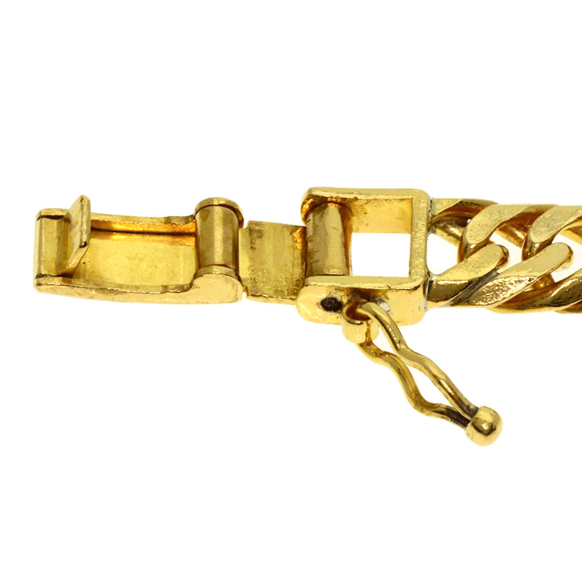 Curb chain Kihei 6-sided double Necklace K24 Yellow Gold 90.2g　mens