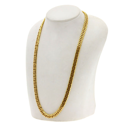 Curb chain Kihei 6-sided double Necklace K24 Yellow Gold 90.2g　mens