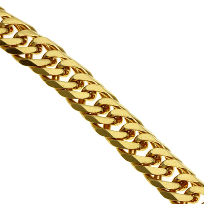 Curb chain Kihei 6-sided double Necklace K24 Yellow Gold 90.2g　mens