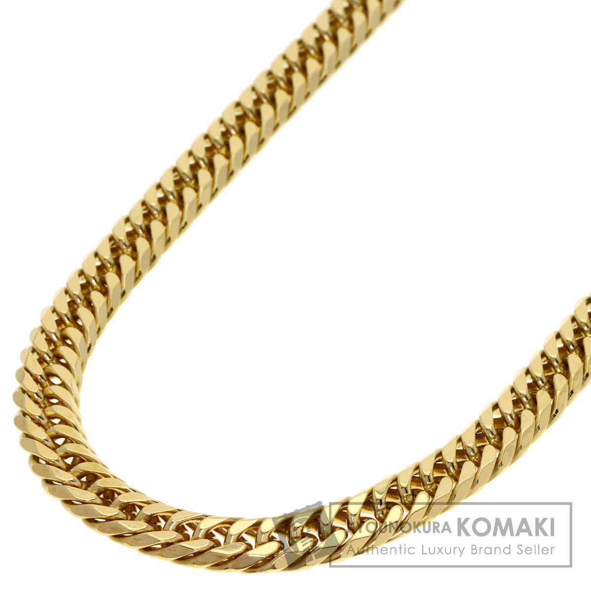 Curb chain Kihei 6-sided double Necklace K18 Yellow Gold 79.9g　mens