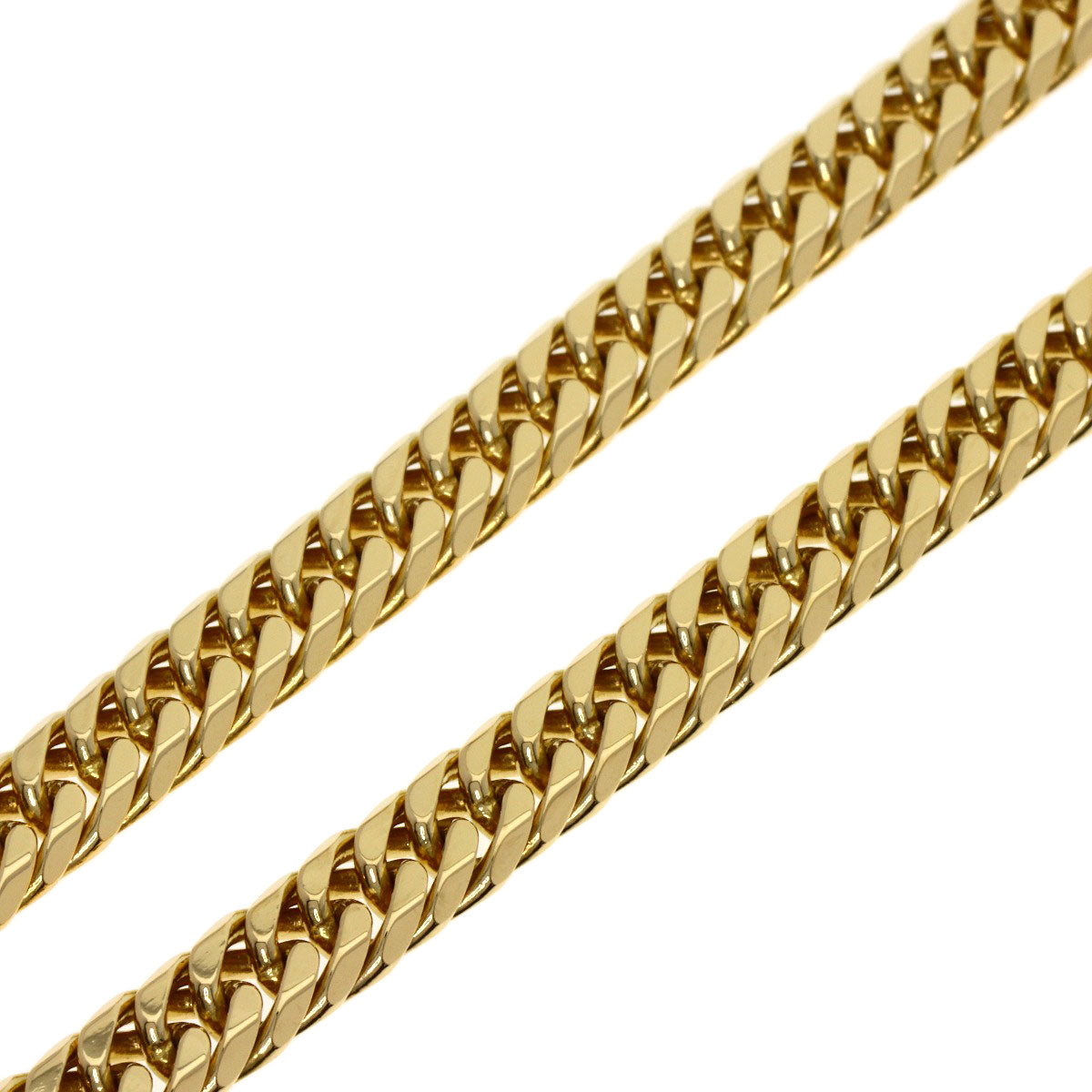 Curb chain Kihei 6-sided double Necklace K18 Yellow Gold 79.9g　mens