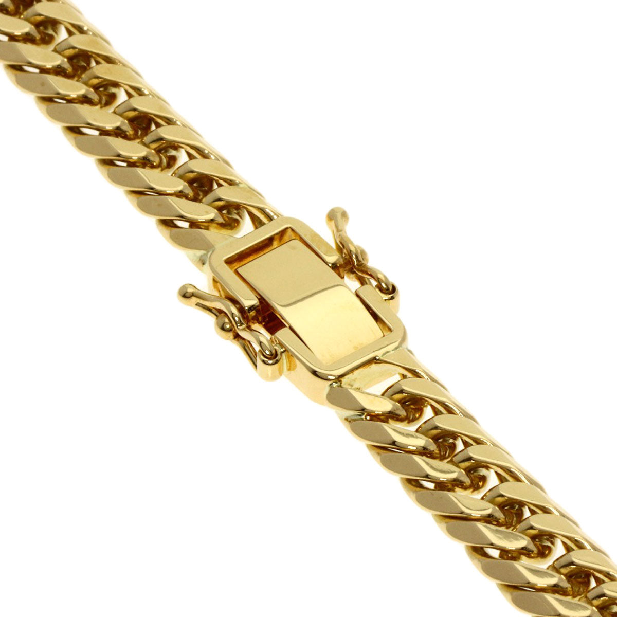Curb chain Kihei 6-sided double Necklace K18 Yellow Gold 79.9g　mens