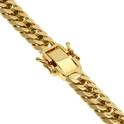 Curb chain Kihei 6-sided double Necklace K18 Yellow Gold 79.9g　mens