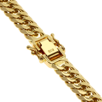 Curb chain Kihei 6-sided double Necklace K18 Yellow Gold 79.9g　mens