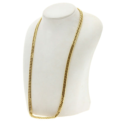 Curb chain Kihei 6-sided double Necklace K18 Yellow Gold 79.9g　mens