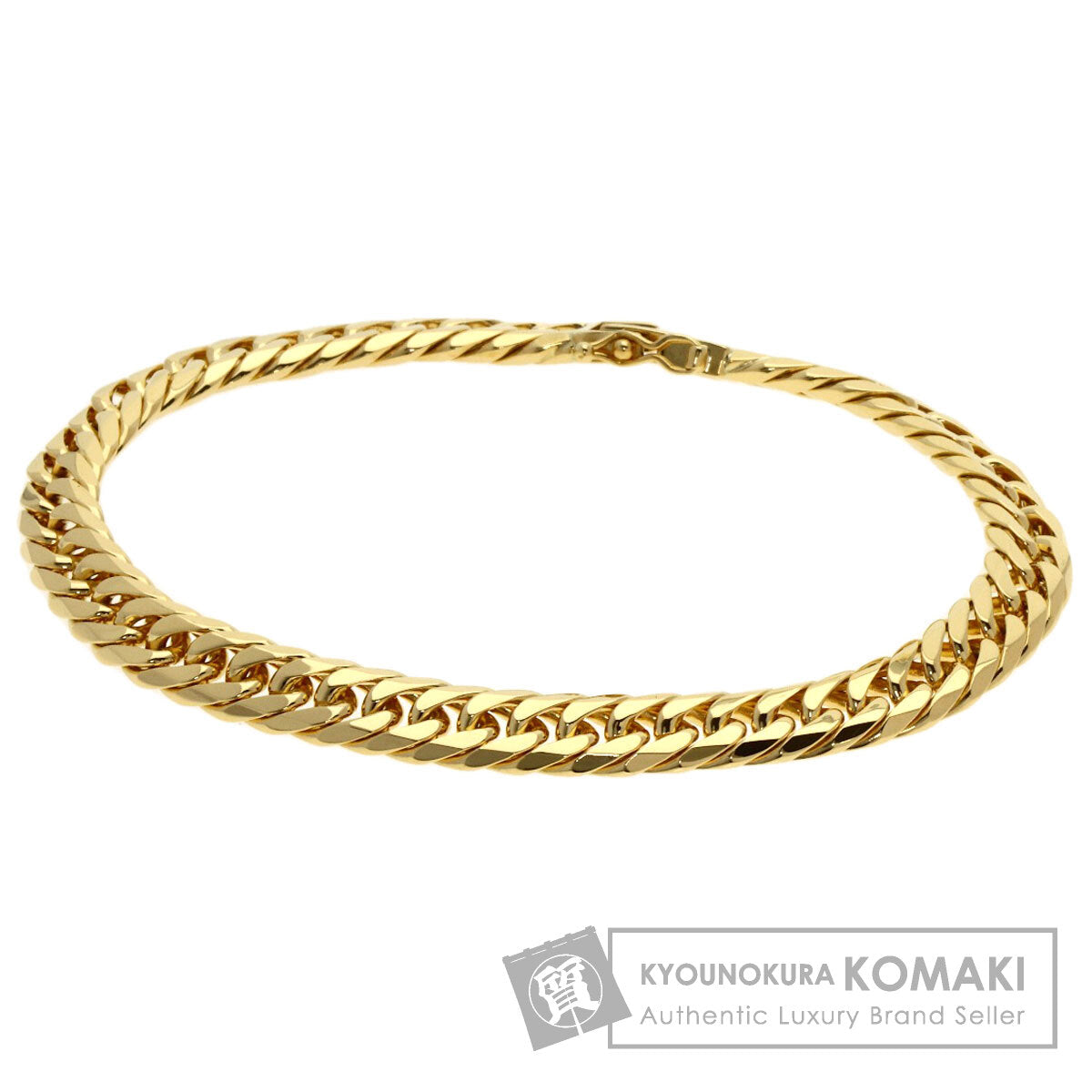 Curb chain Kihei 6-sided double Bracelet K18 Yellow Gold 29.5g　mens