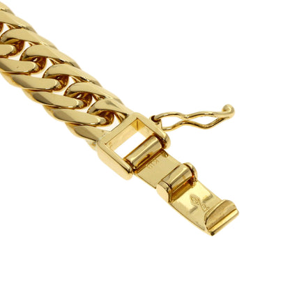 Curb chain Kihei 6-sided double Bracelet K18 Yellow Gold 29.5g　mens
