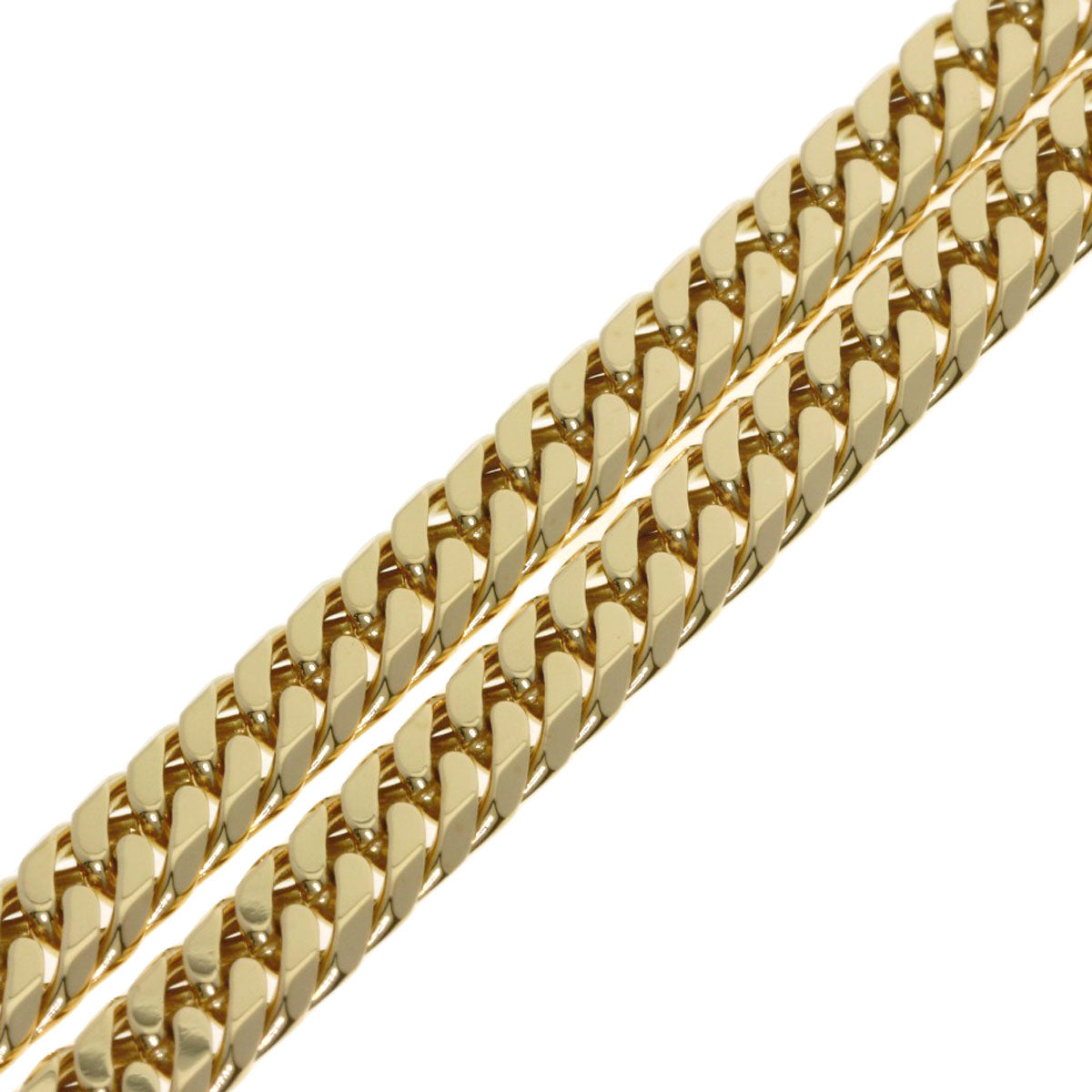 Curb chain Kihei W6 side Necklace K18 Yellow Gold 49.9g　mens