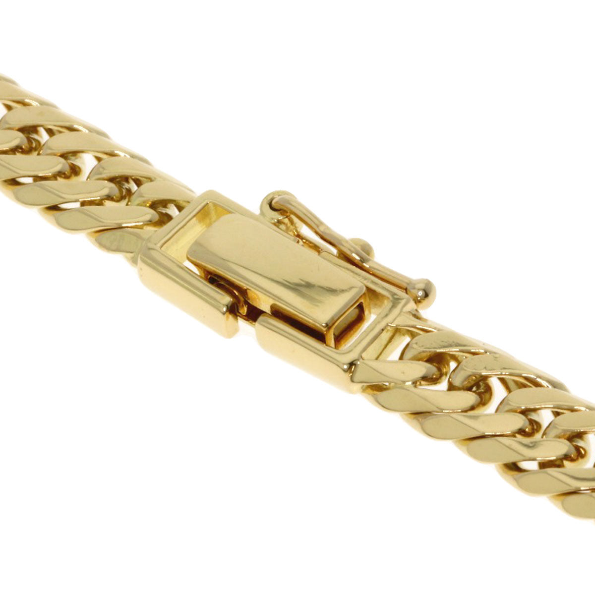 Curb chain Kihei W6 side Necklace K18 Yellow Gold 49.9g　mens
