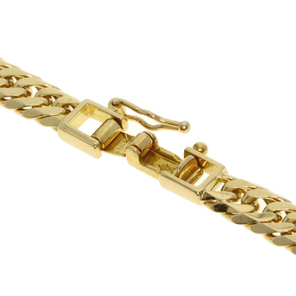 Curb chain Kihei W6 side Necklace K18 Yellow Gold 49.9g　mens