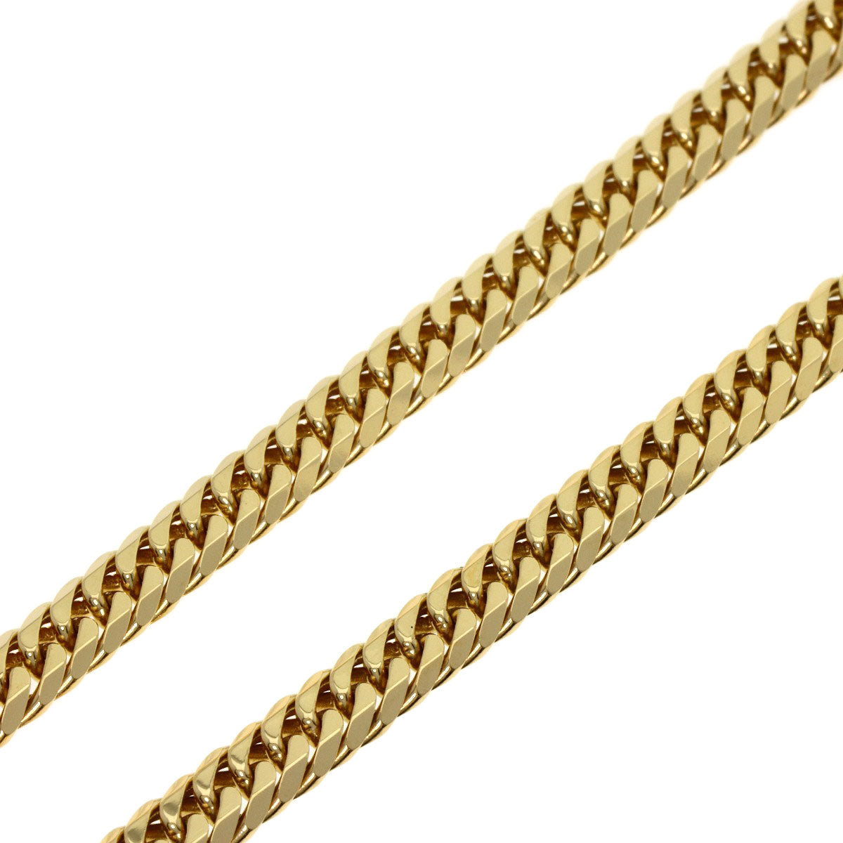 Curb chain Kihei 6-sided double Necklace K18 Yellow Gold 49.6g　mens